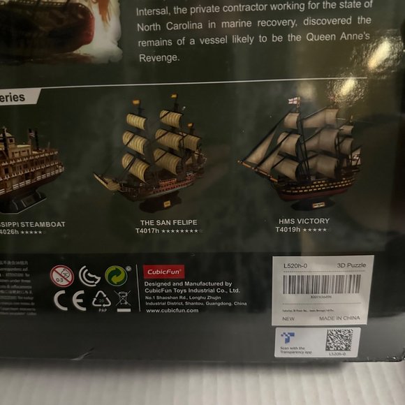 New Sealed in Box LED Queen Anne’s Revenge Blackbeard’s Ship 3D Puzzle 340 Piece - Picture 4 of 8